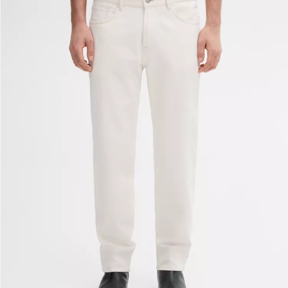 Zara White Straight Jeans Classic Minimalist Style